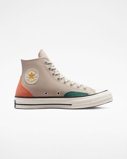 Tenisi Inalti Barbati Converse Chuck 70 Color Block Bej Verzi Portocalii | RO OPEWD496